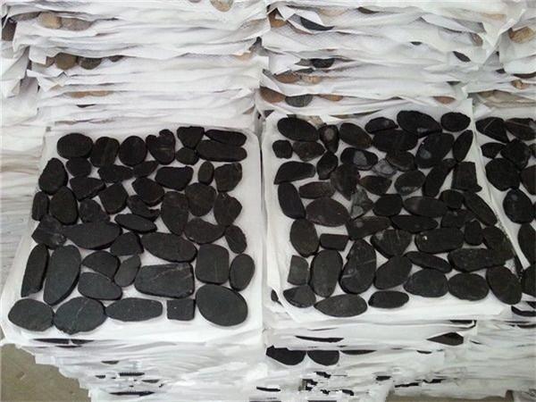 natural river stone sliced pebble mosaic