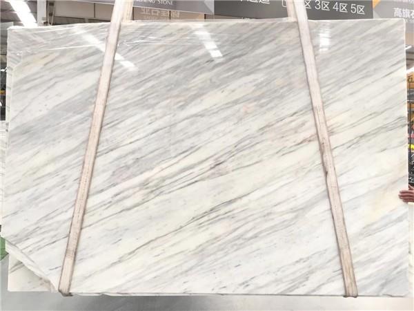 white marble with grey veins slab