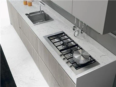 Blizzard White Quartz køkkenbordplade