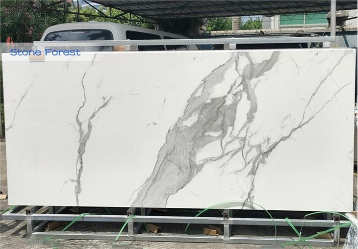 white calacatta porcelain slab for countertop