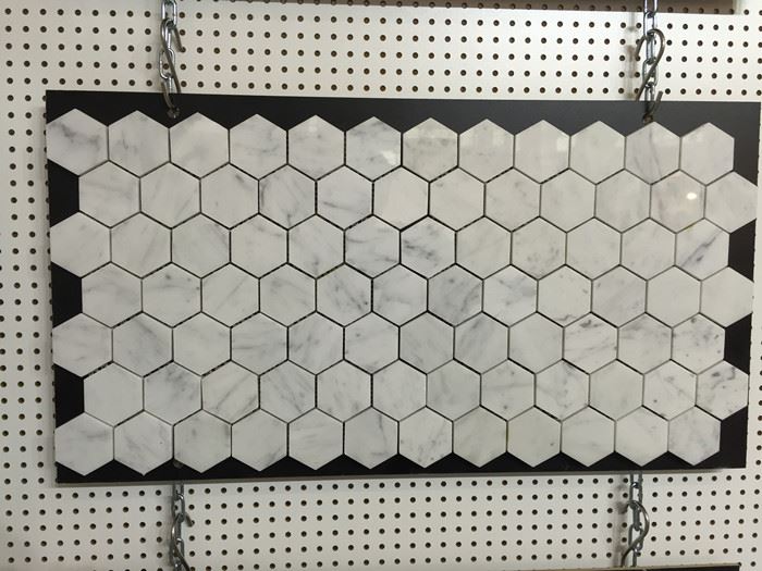 carrara white hexagon mosaic marble tiles