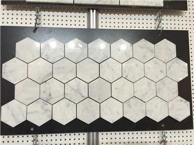 Carrara hvid sekskant mosaik marmor flise
