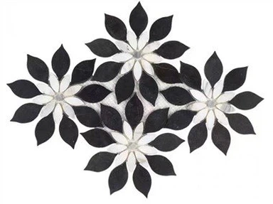 Mosaikflise med blomstermønster