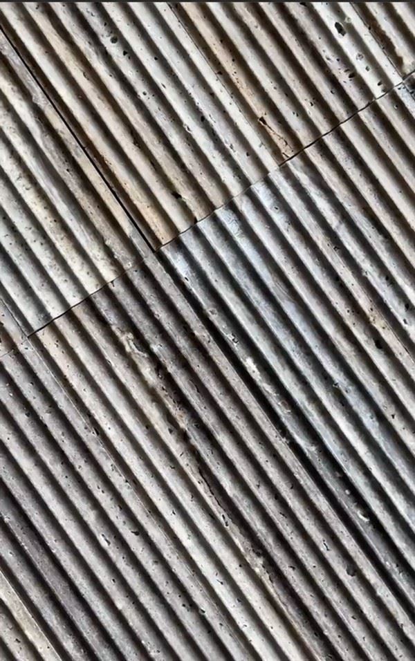Fluted Silver Travertine Wall Tiles