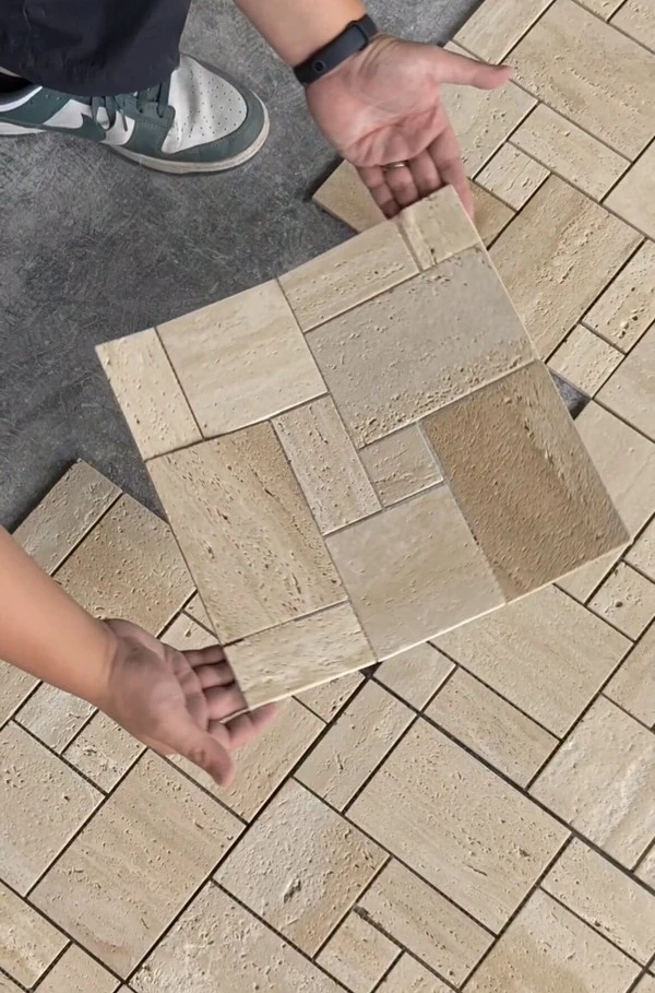 Ivory Travertine Mosaic wall Tile