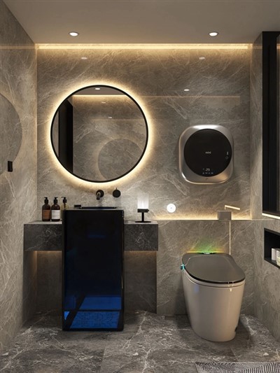 Lysegrå marmorbadeværelsesfliser