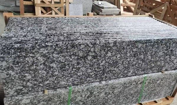 Spray White Granite stairs